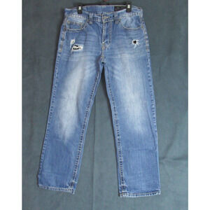 Axel Jeans Mens Size 34x32 Blue Relaxed Straight Denim Biker Cowboy Western